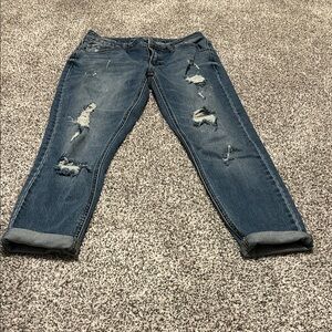 Maurices Distressed Ankle Jeans in Blue